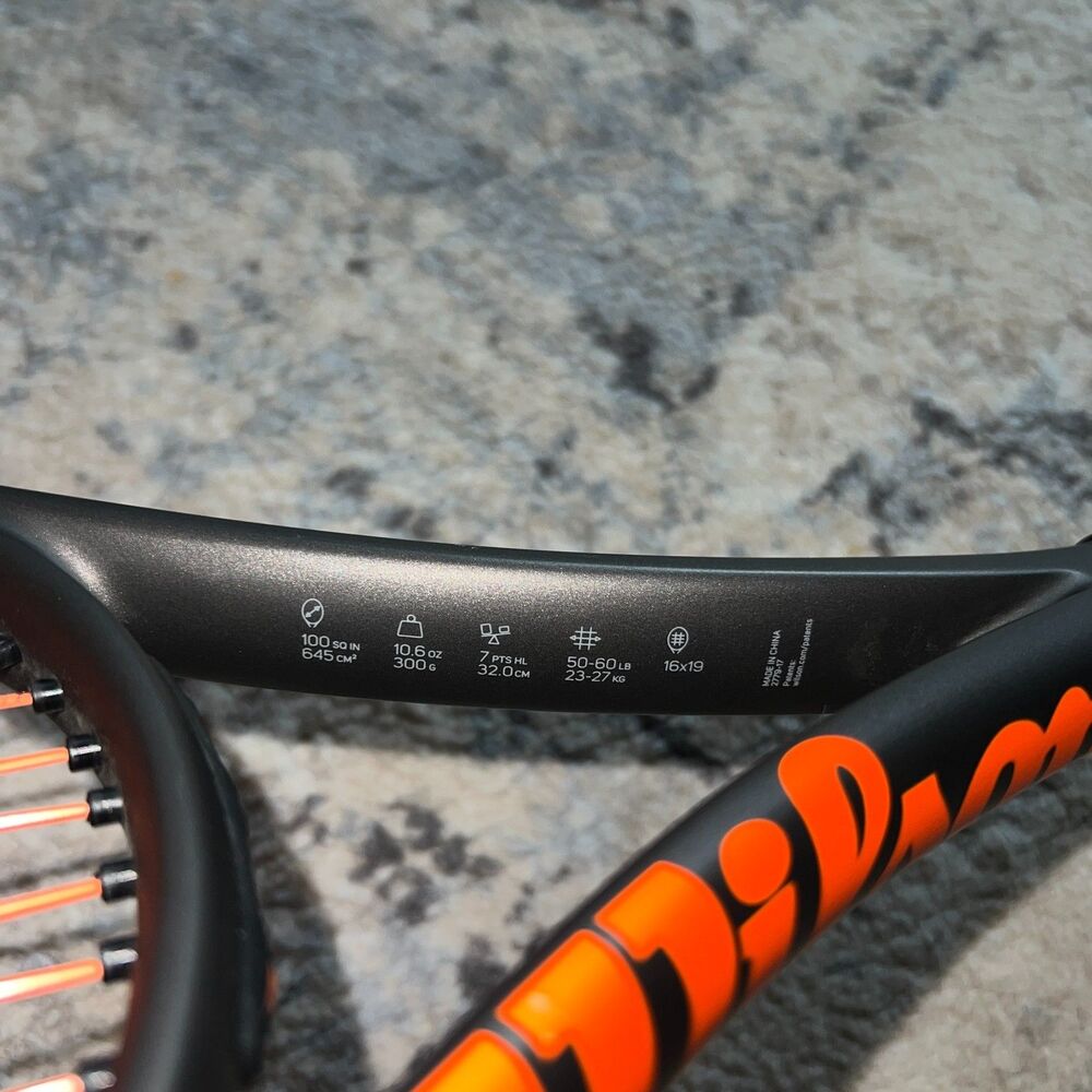Wilson Burn 100 V2.0 Countervail Tennis Racquet 4 3/8 Grip (L3) 16x19 300g - Picture 2 of 10